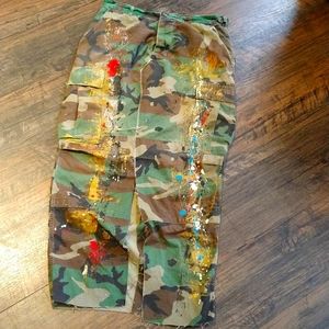 custom camo maxi skirt